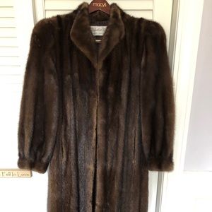Vintage Mahogany Mink Fur Coat size 12